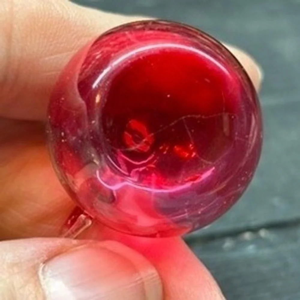 Vintage‎ Miniature Red Blown Glass Vase Tiny Collectible Accent Decor